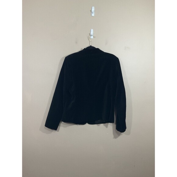 VTG Womens Embroidered Floral Velvet Blazer M Black Y2K Whimsigoth Cottage Witch - Picture 3 of 6